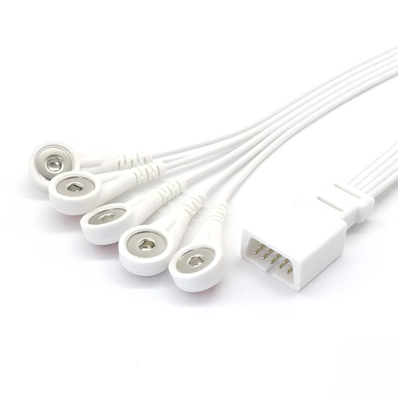 ECG EKG EMG 5 leads cable and electrode leadwire
