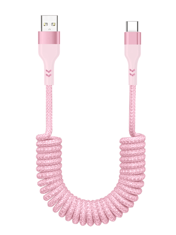 Braided Spring 66W USB A to Type C Cable