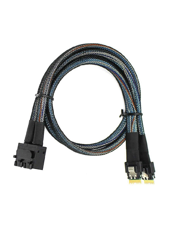 2 Ports SlimSAS SFF-8654 4I to HD Mini SAS SFF-8643 8I Cable 