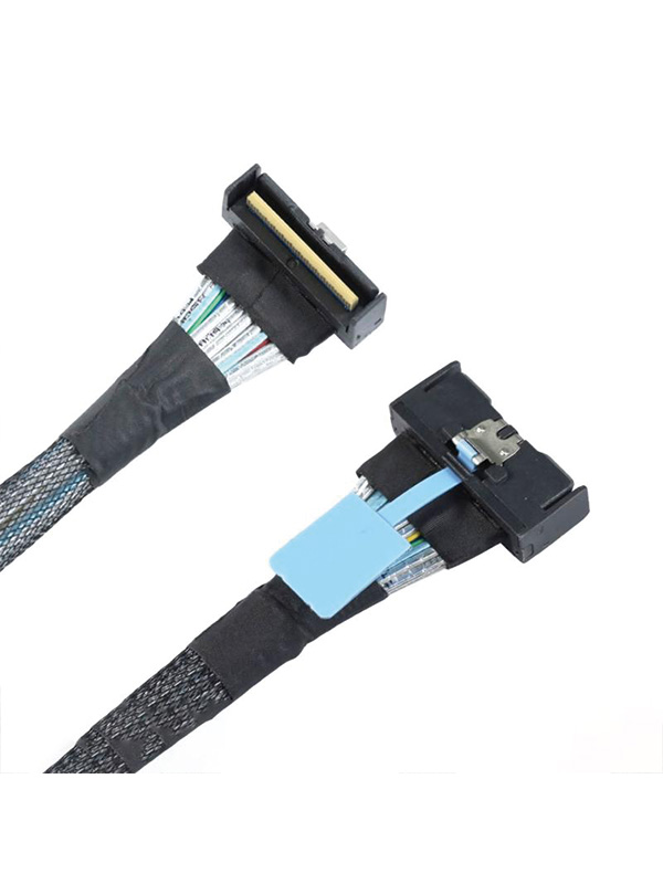 90-degree Angled PCIe Gen5 MCIO x8 Cable 