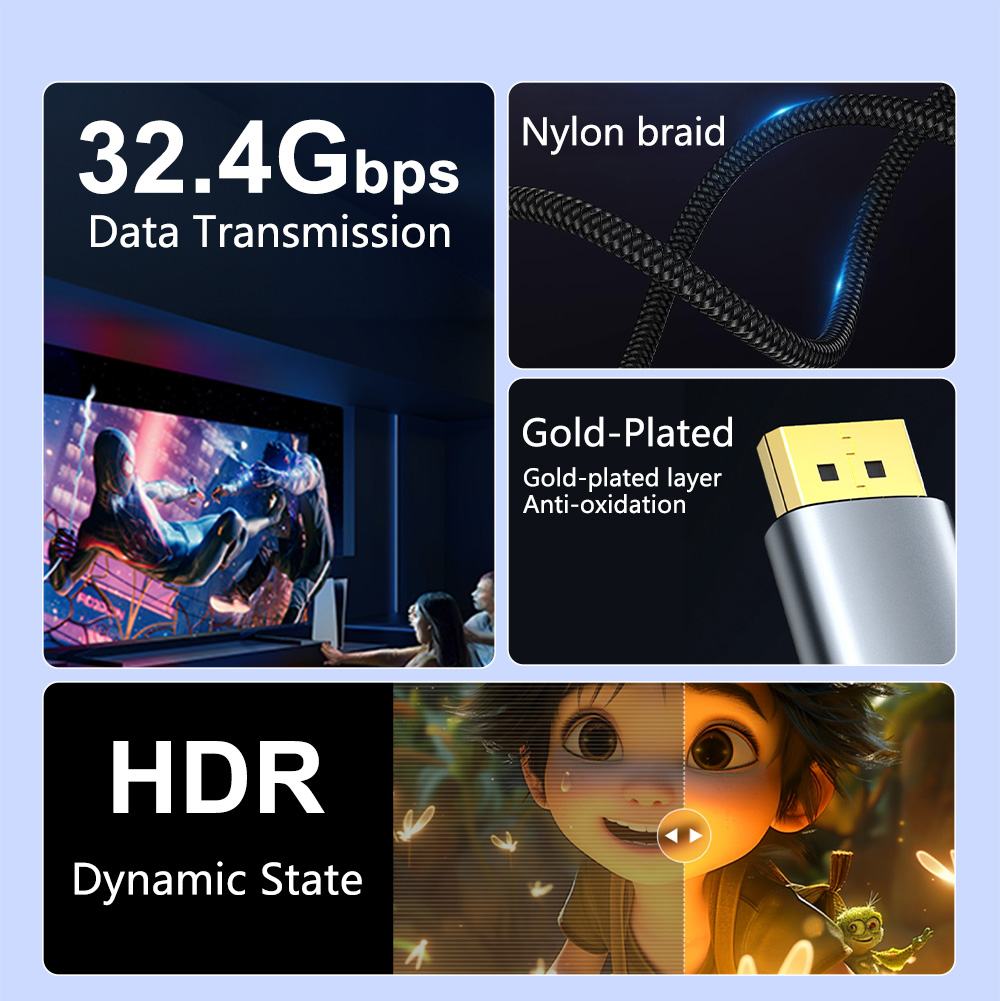 Displayport 1.4 To Hdmi 2.0 Cable