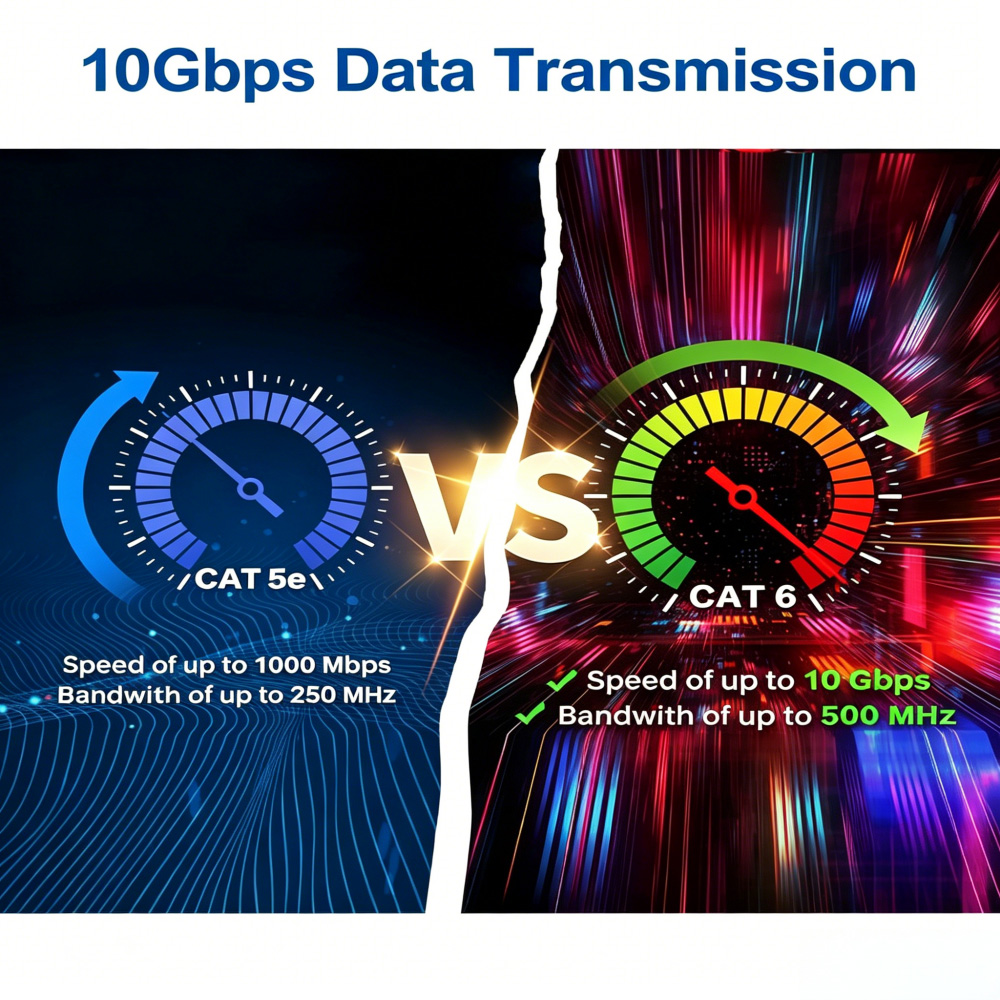 Cat 6 UTP Ethernet Cable, 10Gbps High Speed Internet Network Cable
