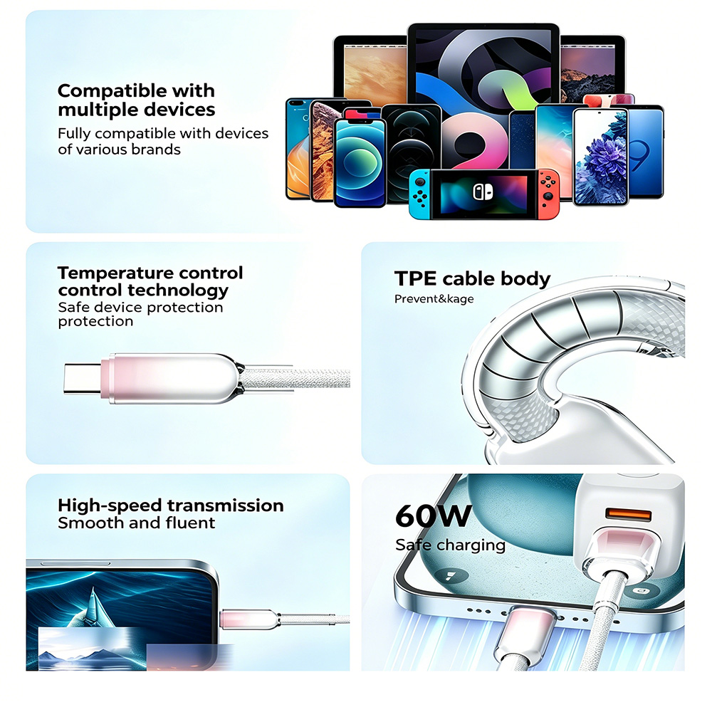 Crystal-Clear Series Type-C to Type-C Data Cable 