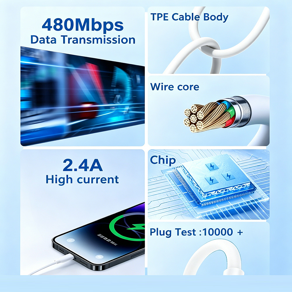 12W USB2.0A to Lightning Cable