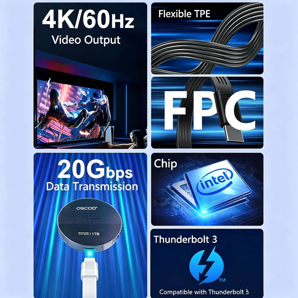  20Gbps Flat Slim FPC USB3.2 Gen 2 Cable 