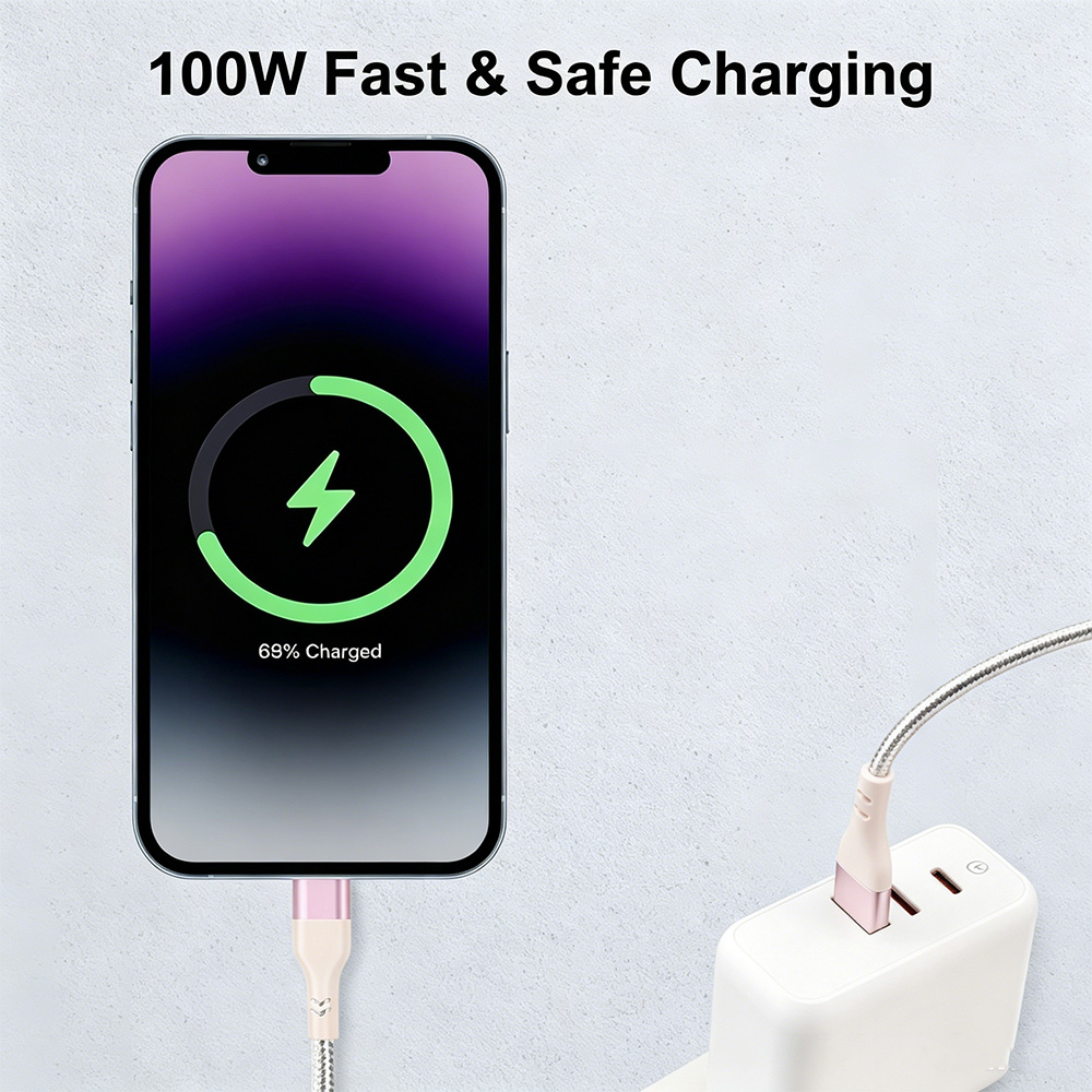 100W Nylon USB-C to USB-C Cable 