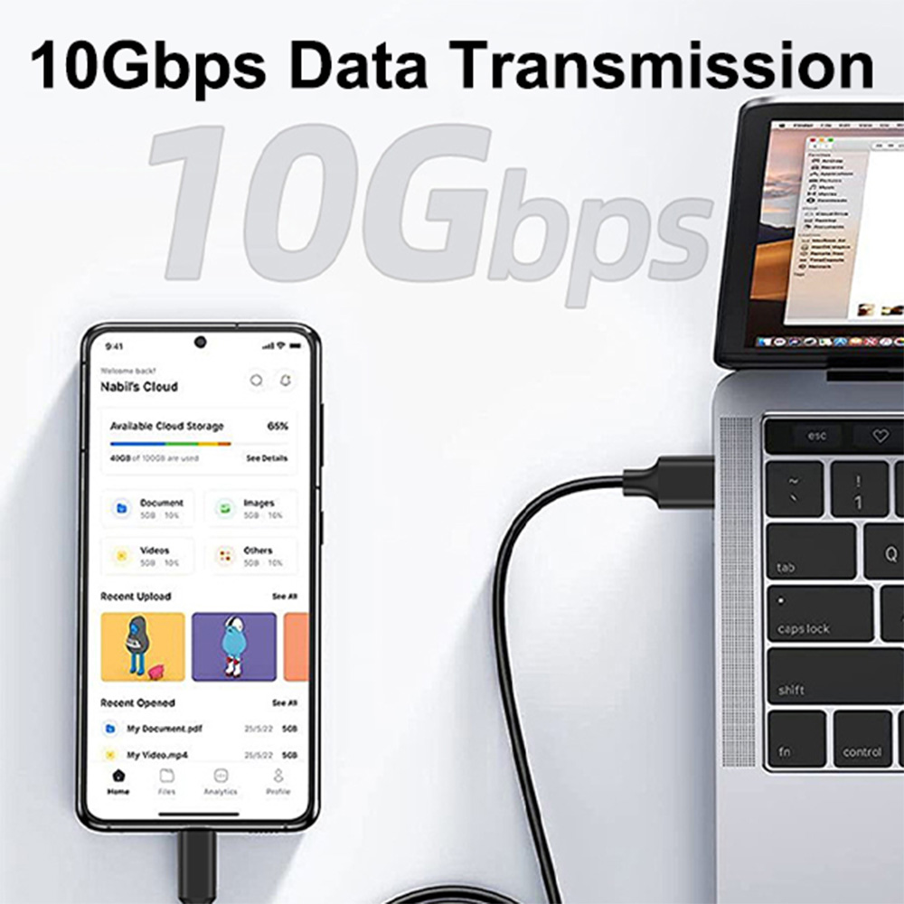 10Gbps Data Transfer USB C 3.1 Gen 2 Cable
