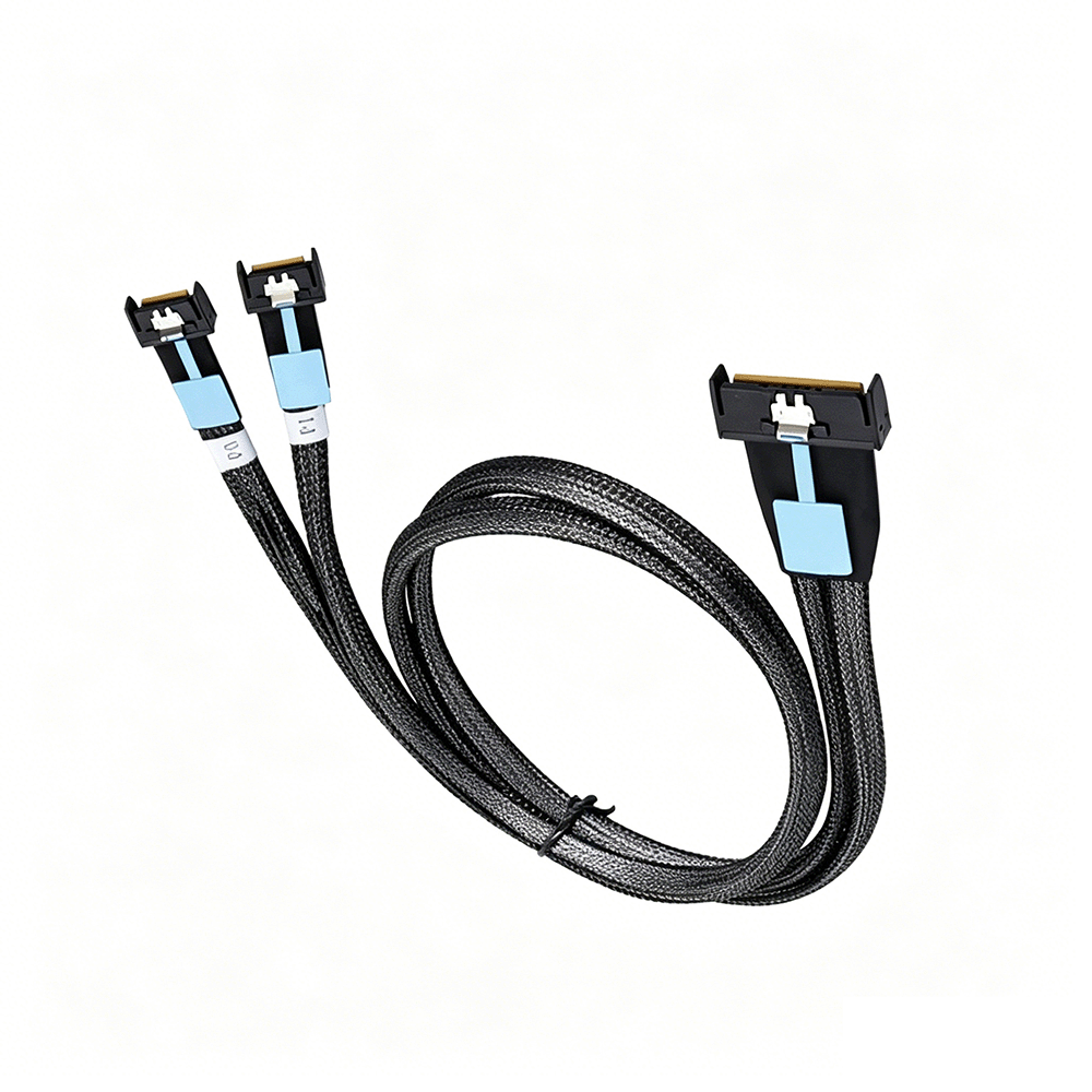MCIO 8X Straight to 2* MCIO 4X Straight Cable