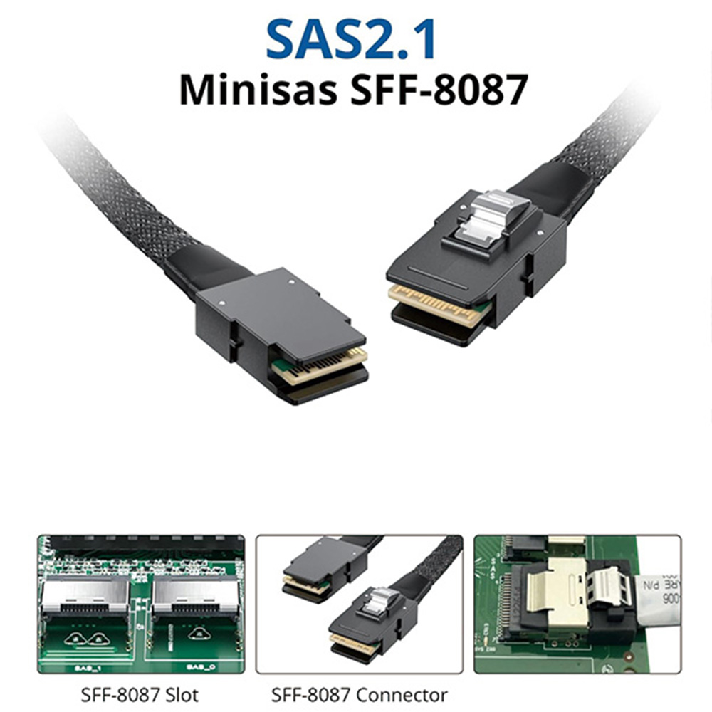 Mini SAS SFF-8087 STR to SFF-8087 STR Cable 