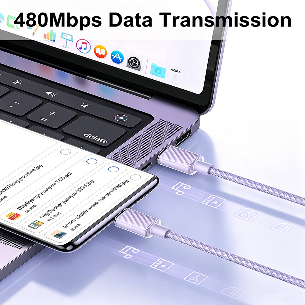 3A PD60W USB Type C to Type C Cable