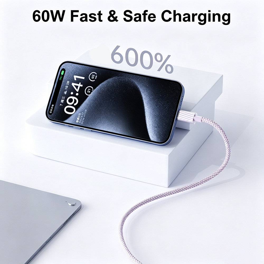 3A PD60W USB Type C to Type C Cable