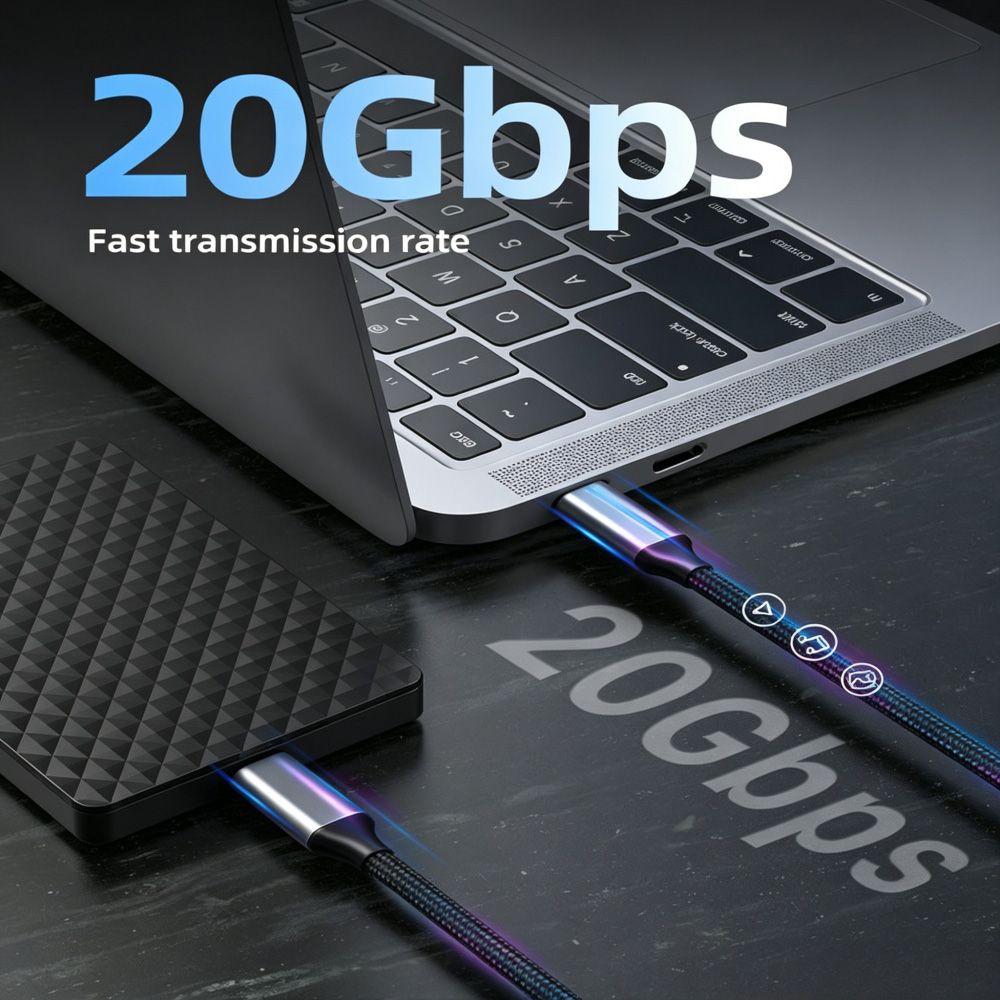 20Gbps USB 3.2 Type-C  Cable 4K 60Hz  