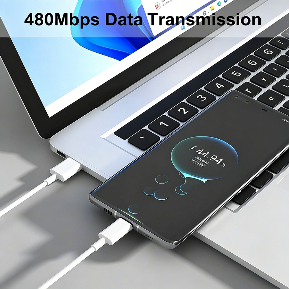 66W USB-A to USB-C Data Cable with LED Display