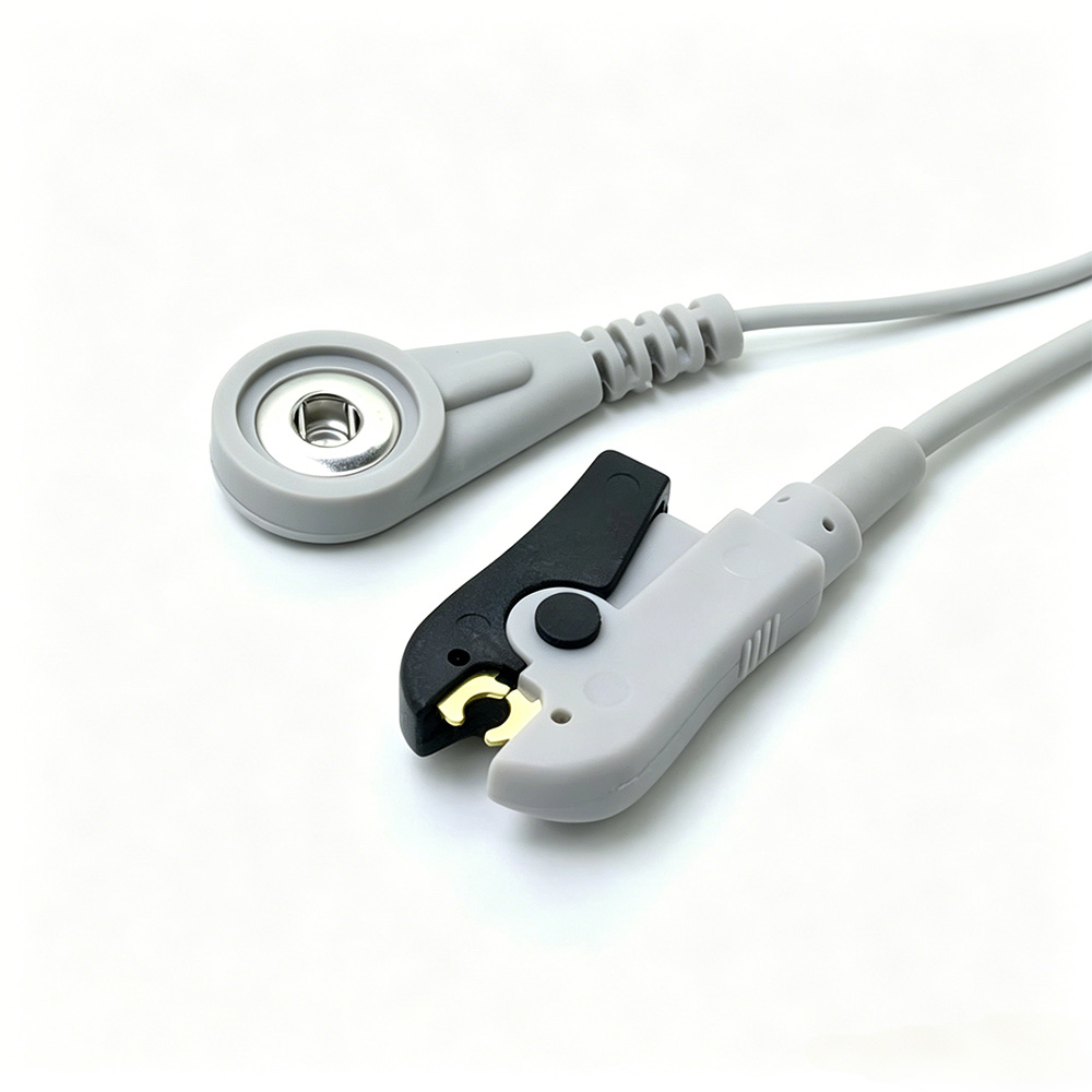 Customized Reusable 3.5mm Female ECG Snap to ECG Clip Medical Cable