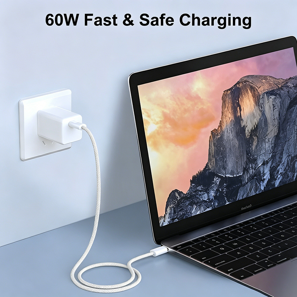 60W Nylon Braided Type C to Type C Cable