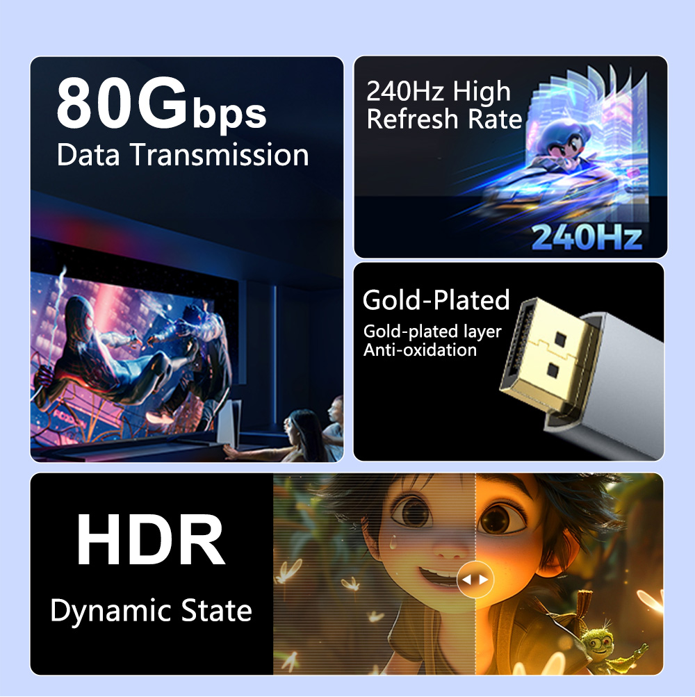 DisplayPort to DP HD Cable 16K 60Hz