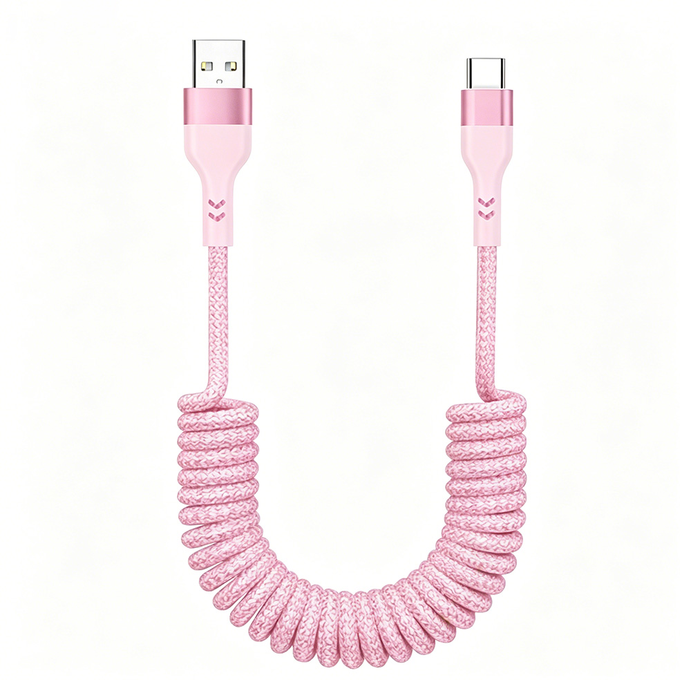 Braided Spring 66W USB A to Type C Cable