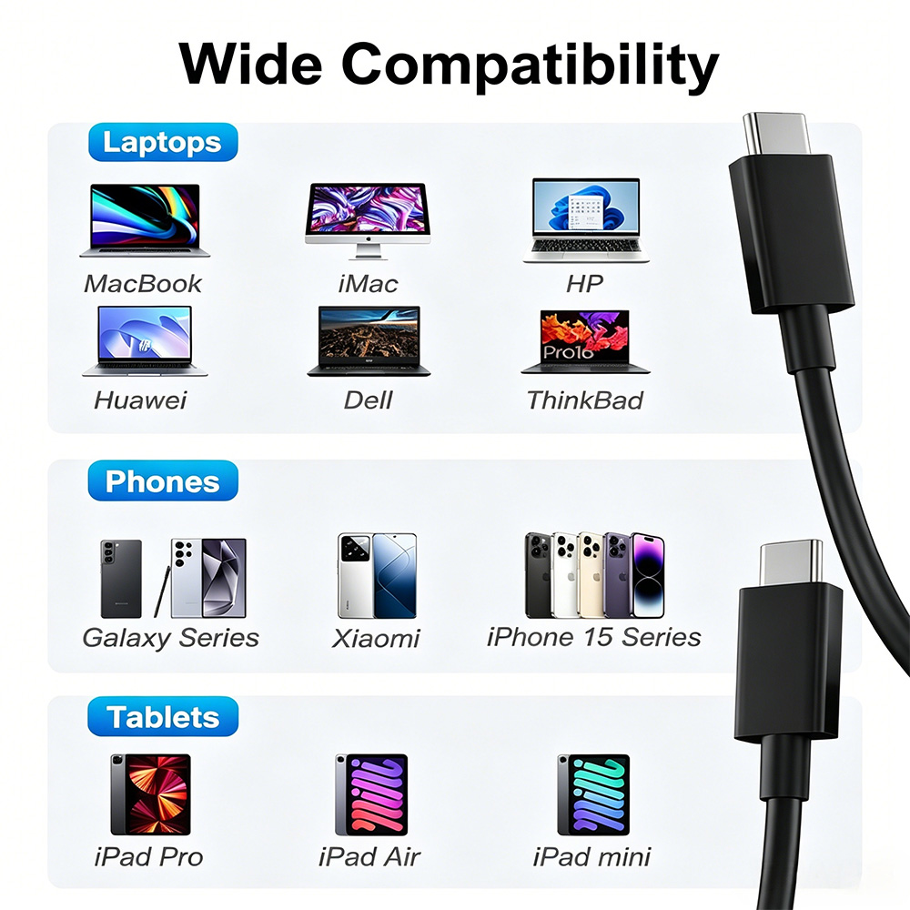 10Gbps PD USB Type-C to Type-C Cable 100W  