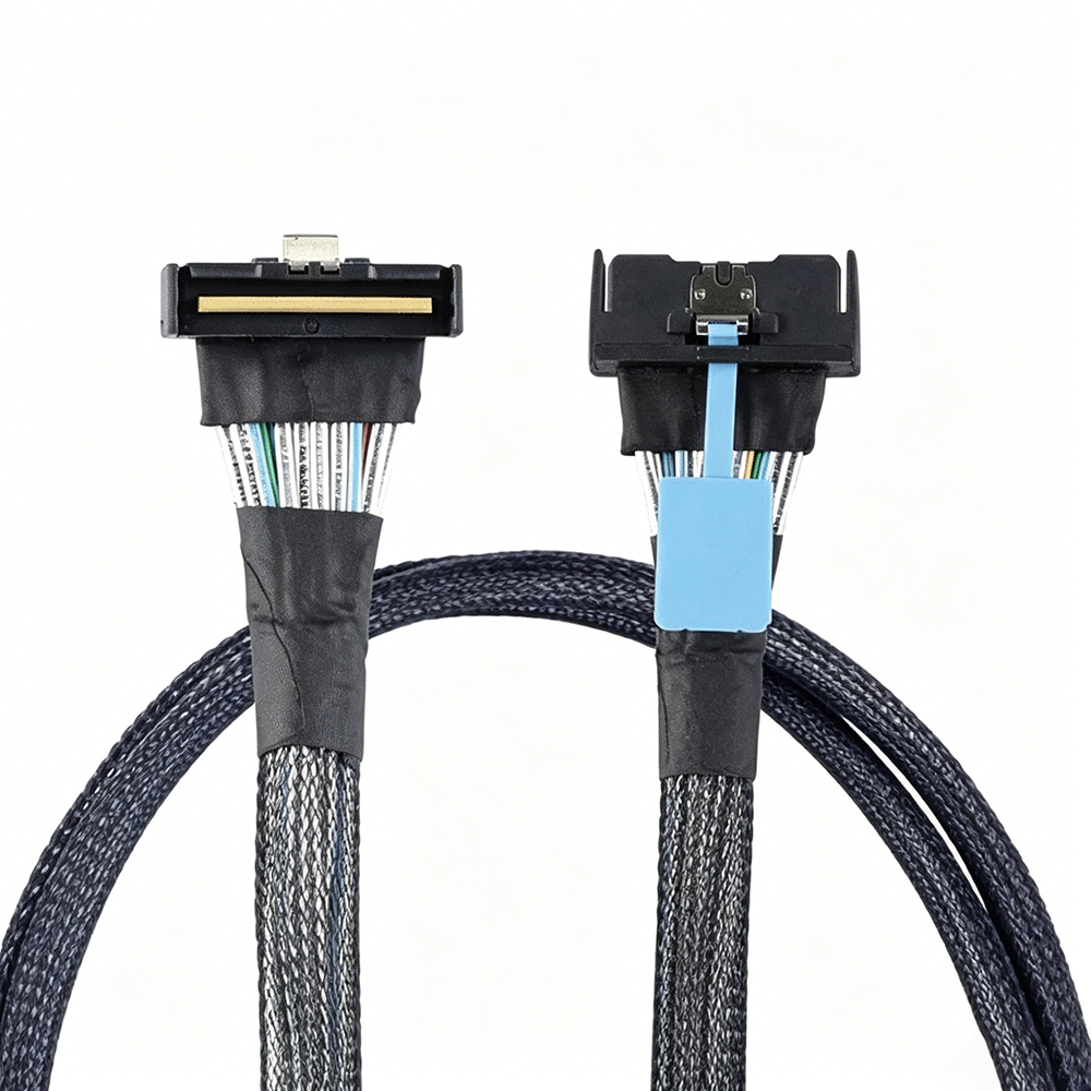 90-degree Angled PCIe Gen5 MCIO x8 Cable