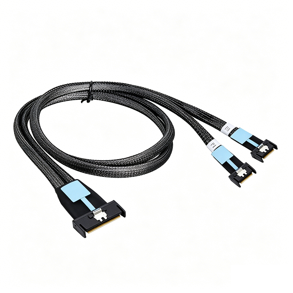 MCIO 8X Straight to 2* MCIO 4X Straight Cable