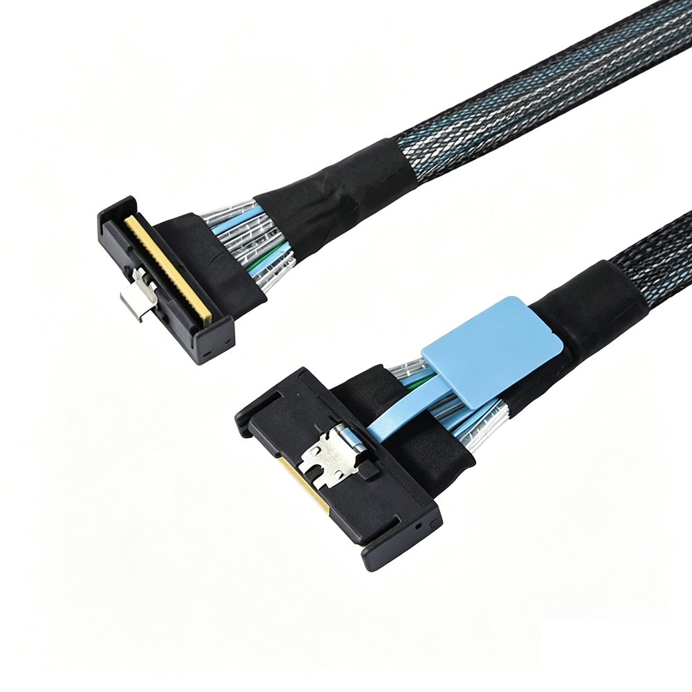 90-degree Angled PCIe Gen5 MCIO x8 Cable
